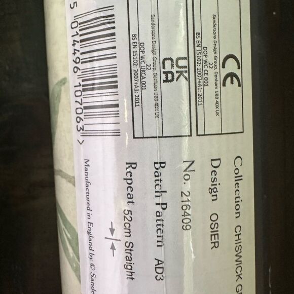 Sanderson Osier willow cream 2 rolls 216409 wall paper - Picture 8 of 9